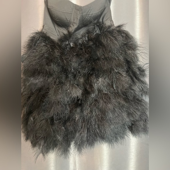 Asos Feather Skirt Strapless Dress - Picture 1 of 7